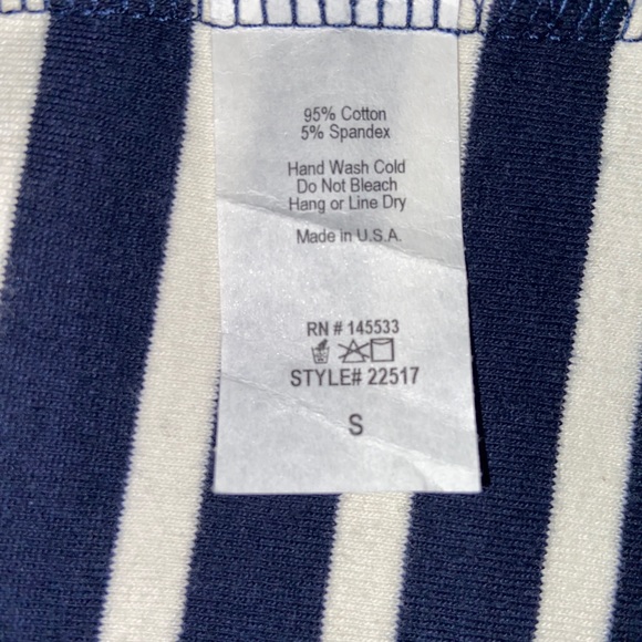 W5 Anthropologie Striped Blouse Navy Blue Size S - Picture 5 of 5